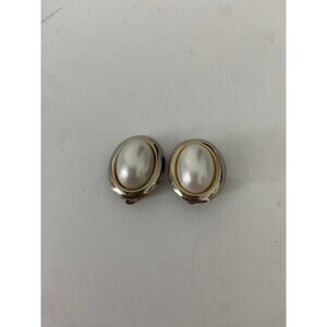 Vintage faux pearl clip on earrings